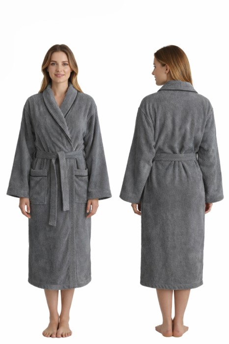 Szlafrok MB VELLUTO KOLOR roz. XXL 350g welur, ciemny szary