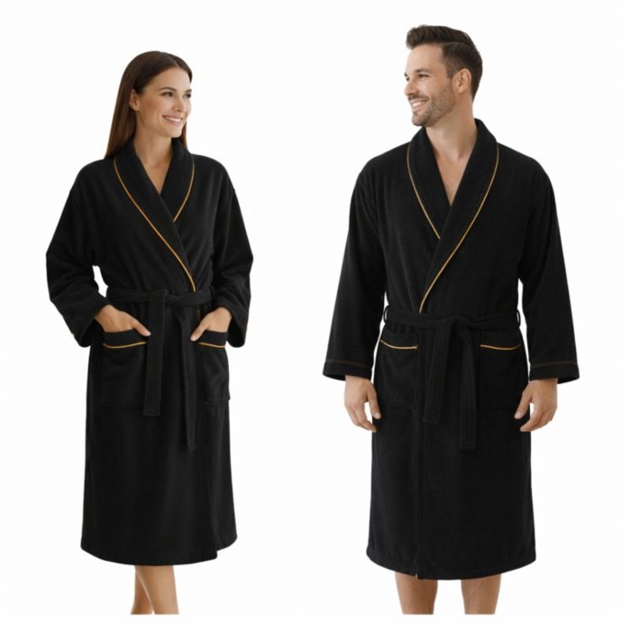 Szlafrok MB VELLUTO welur 350g, czarny