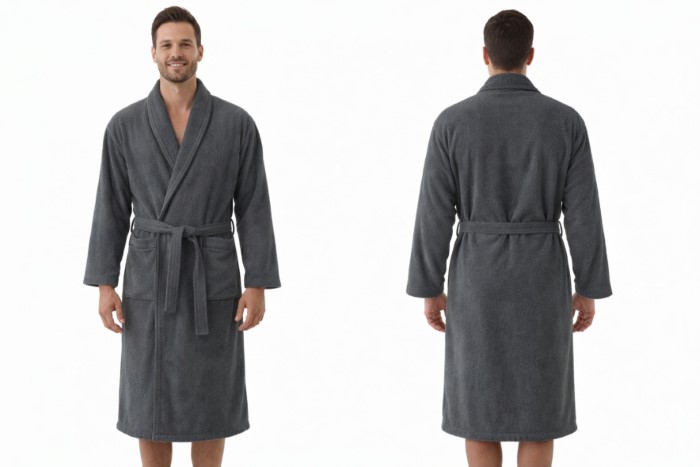 Szlafrok MB VELLUTO KOLOR roz. XXXL 350g welur, ciemny szary