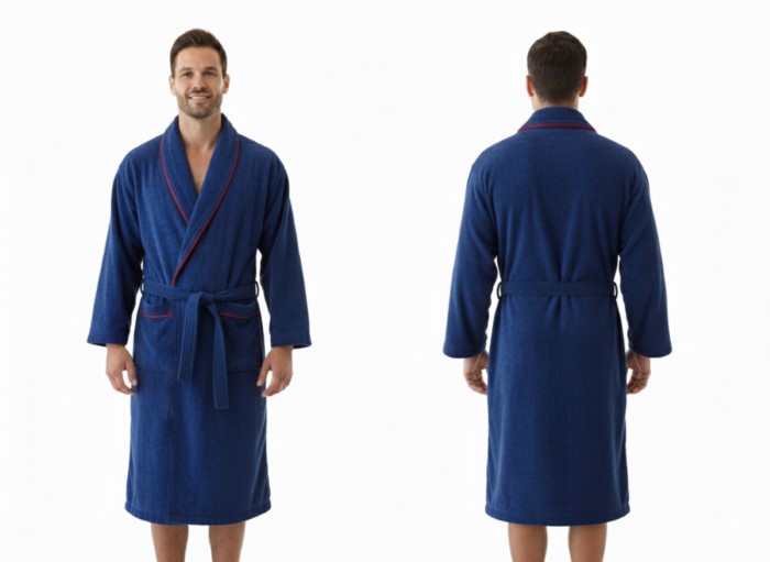 Szlafrok MB VELLUTO KOLOR roz.XXXL 350g welur,granatowy