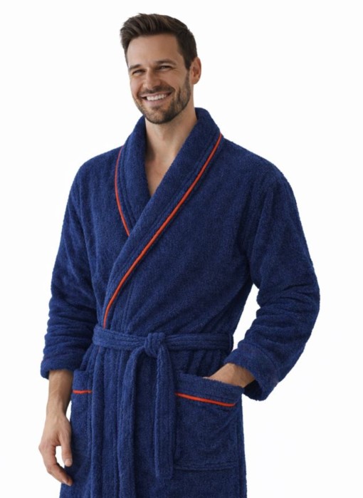 Szlafrok MB VELLUTO welur 350g, granatowy