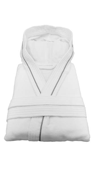 Szlafrok MB VELLUTO roz. 6-8l 350g welur biały kaptur