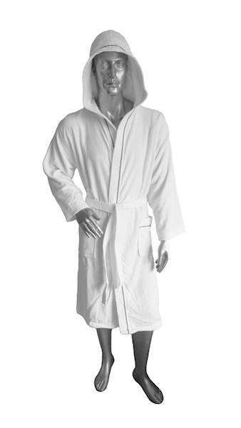 Szlafrok MB VELLUTO roz. 6-8l 350g welur biały kaptur