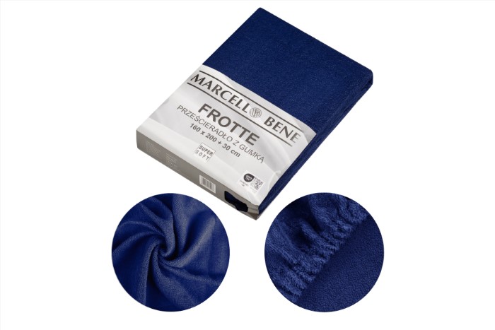 Prześcierdało MB Frotte 120x200+30cm granatowy