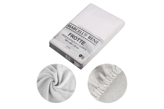 Prześcierdało MB Frotte 120x200+30cm biały