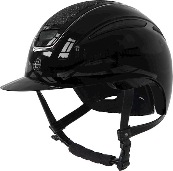 Kask jeździecki Elite Polo, lakierowany czarny,...