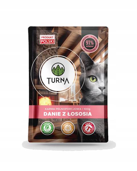 TURNA danie z łososia 100g kot