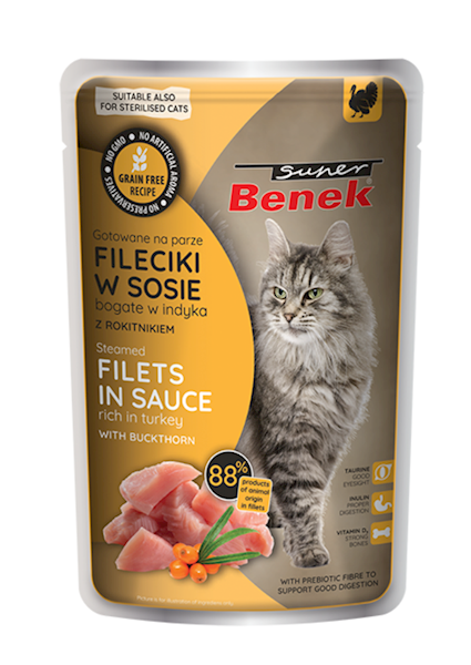 Benek bezzbożowe fileciki INDYK w sosie 85g