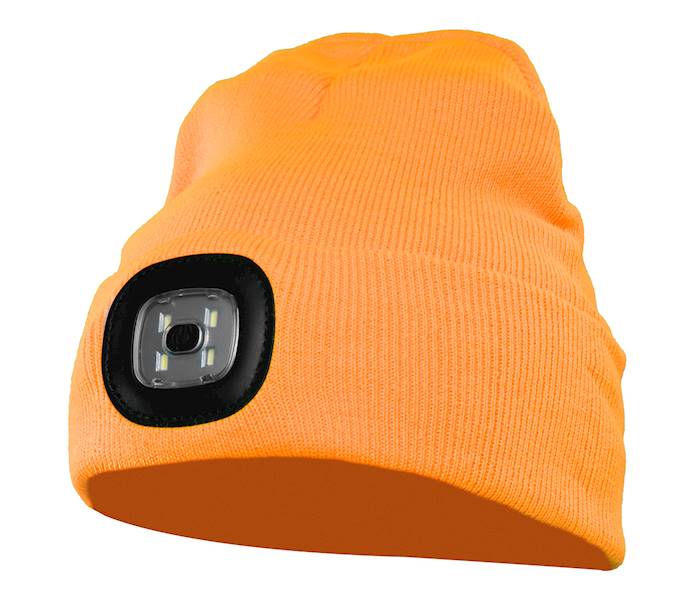 Czapka z dzianiny led orange