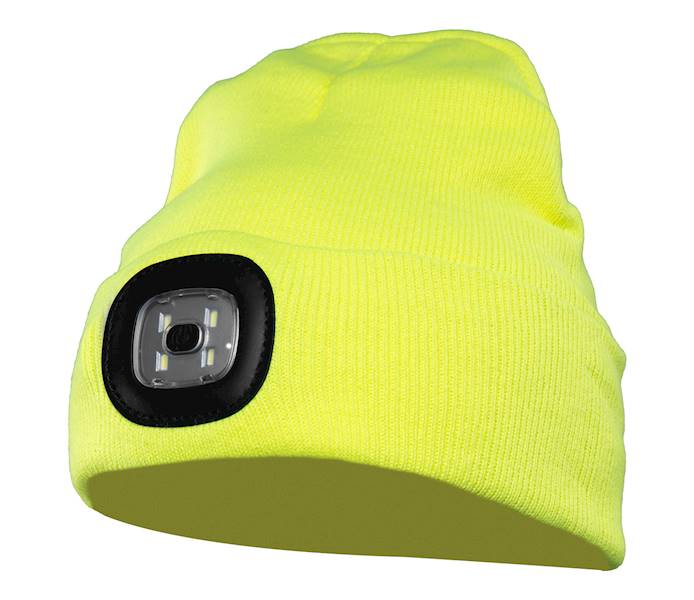 Czapka z dzianiny led yellow
