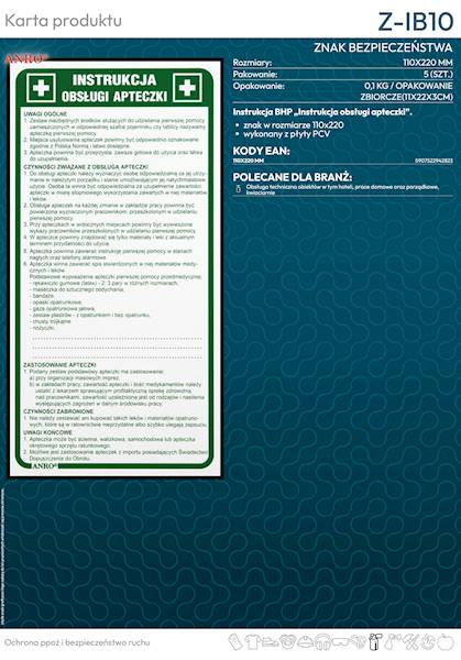 Instrukcja obsługi apteczki” Z-IB10 P 110X220 MM
