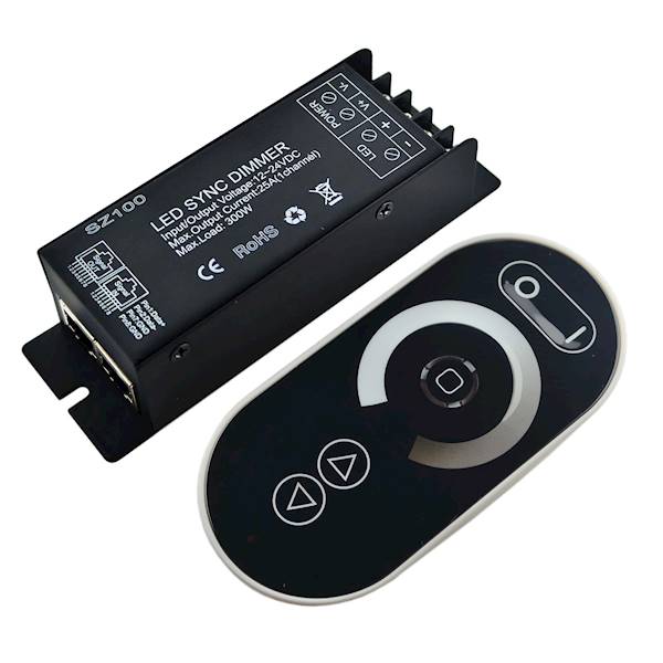 Dimmer LED RF 25A + pilot dotykowy czarny