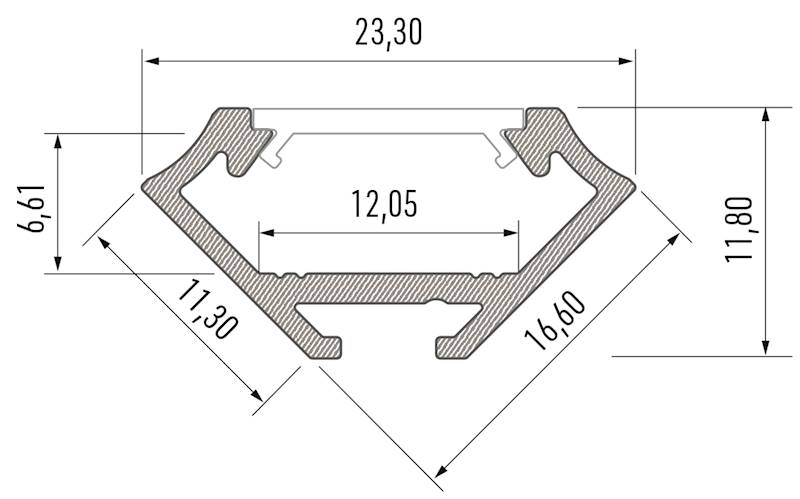 Profil aluminiowy biały TYP C 2m