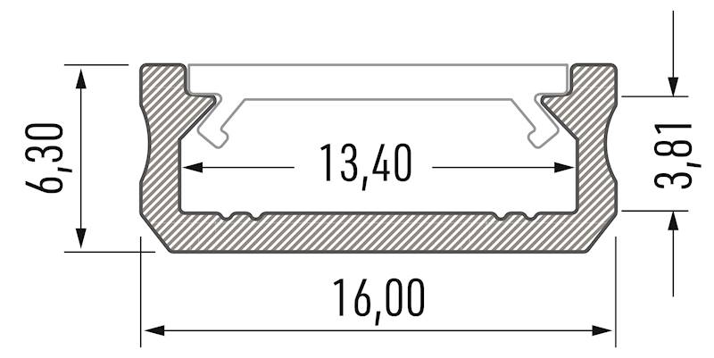 Profil aluminiowy biały TYP D 2m