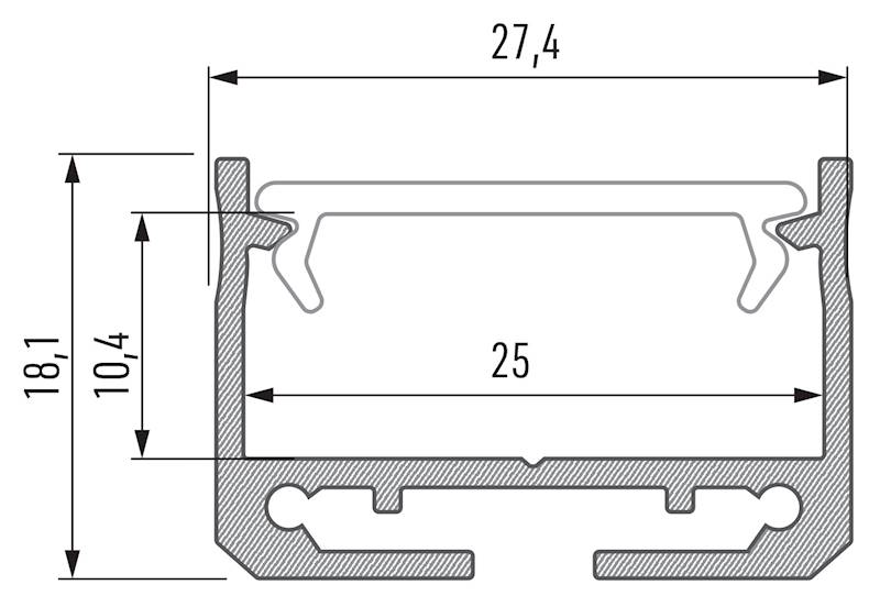 Profil aluminiowy srebrny TYP SILEDA 2m