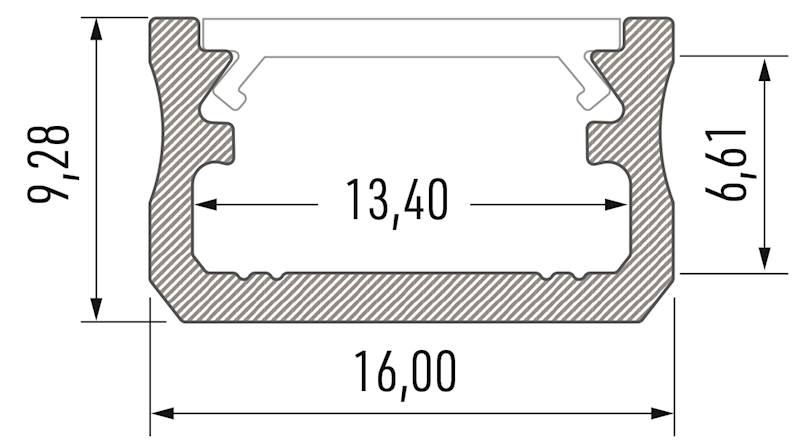 Profil aluminiowy inox TYP A 2m
