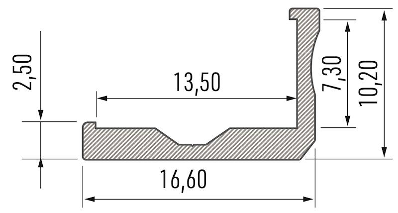Profil aluminiowy biały TYP F 2m