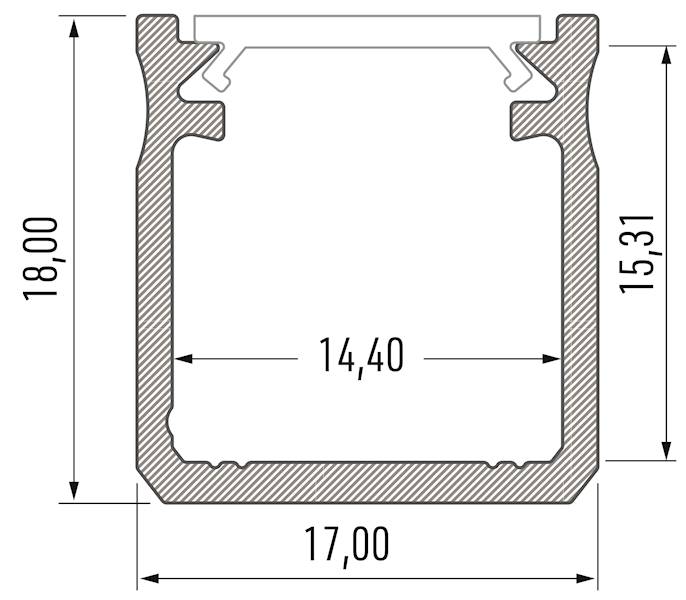 Profil aluminiowy surowy TYP Y 2m