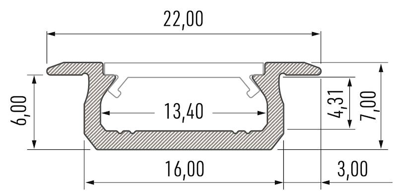 Profil aluminiowy czarny TYP Z 2m