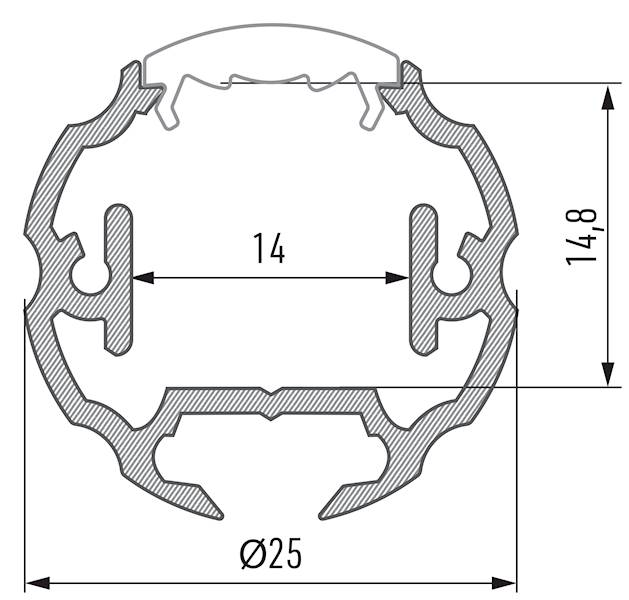 Profil aluminiowy srebrny TYP COSMO 2m