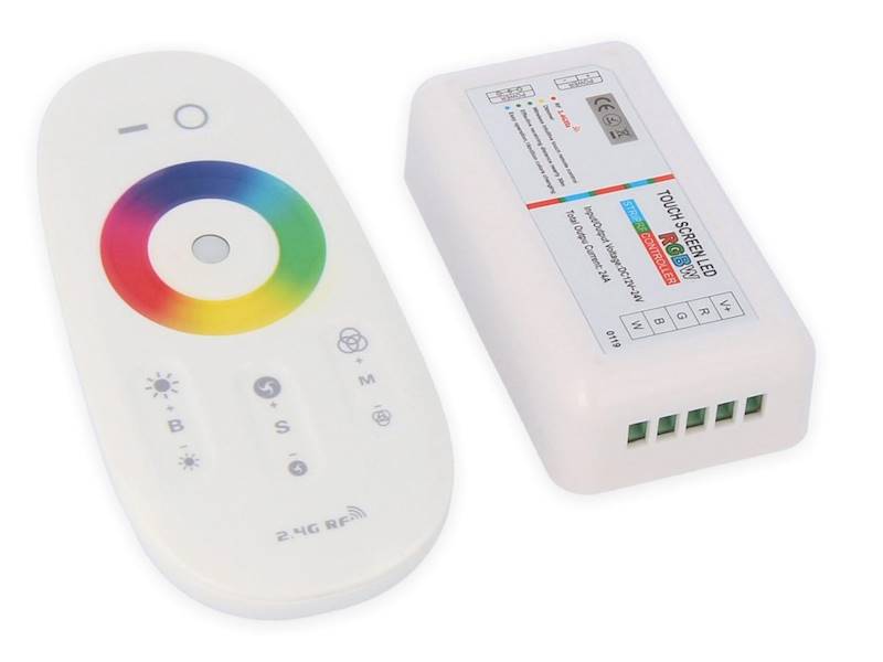 Kontroler LED RGBW RF 24A + pilot dotykowy biały