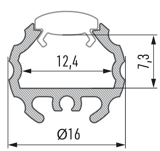 Profil aluminiowy srebrny TYP MICO 2m
