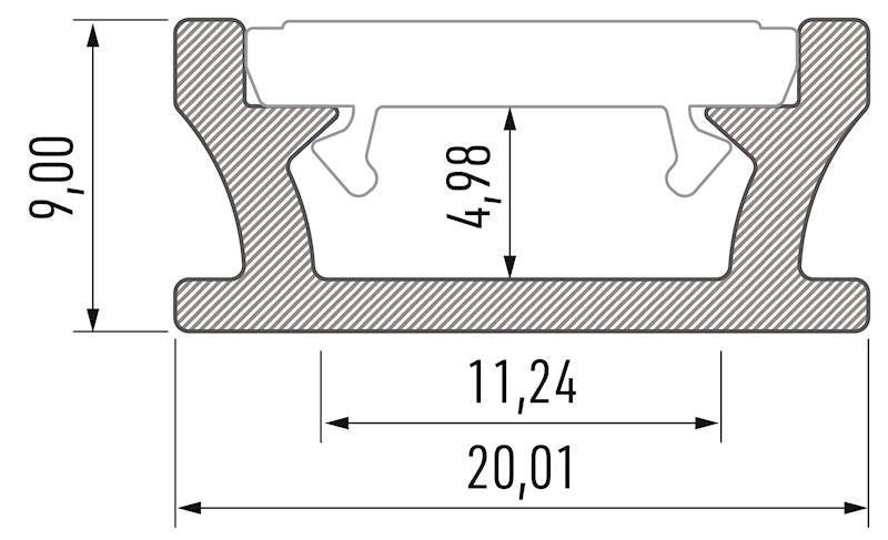 Profil aluminiowy srebrny TYP TERRA 2m
