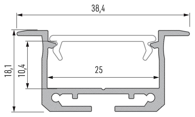 Profil aluminiowy biały TYP inSILEDA 2m