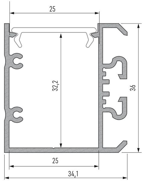 Profil aluminiowy srebrny TYP UNICO 2m