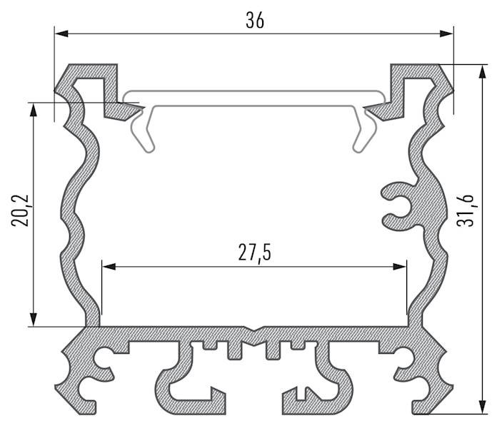 Profil aluminiowy srebrny TYP TALIA 2m