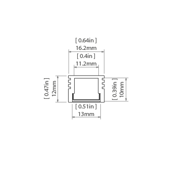 Profil aluminiowy L-PDS4-3 surowy