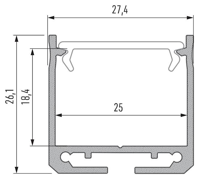 Profil aluminiowy czarny TYP DILEDA 2m