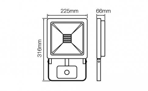 Naświetlacz PHOTON 100W 8000lm 4000K PIR