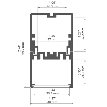 Profil aluminiowy L-4050-W-2 srebrny