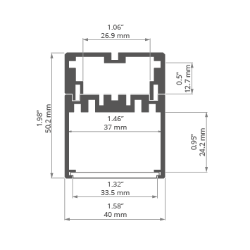 Profil aluminiowy L-4050-2 srebrny