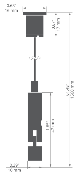 Zestaw mocowań RD-2 srebrny 1,5m 1 kpl