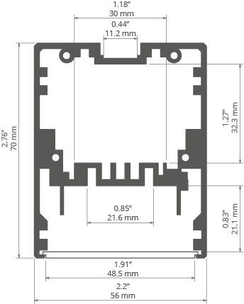 Profil aluminiowy L-MOD-50-2 biały