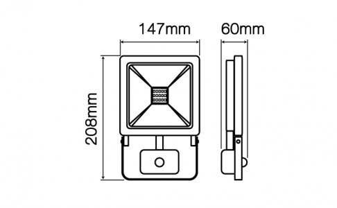 Naświetlacz PHOTON 30W 2400lm 4000K PIR