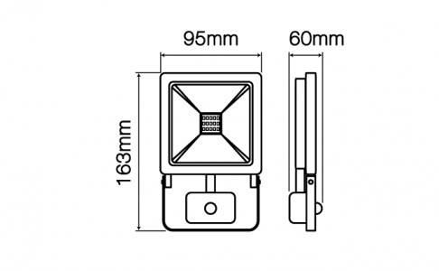 Naświetlacz PHOTON 10W 800lm 4000K PIR