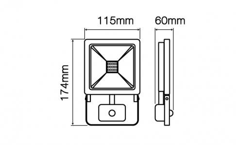 Naświetlacz PHOTON 20W 1600lm 4000K PIR