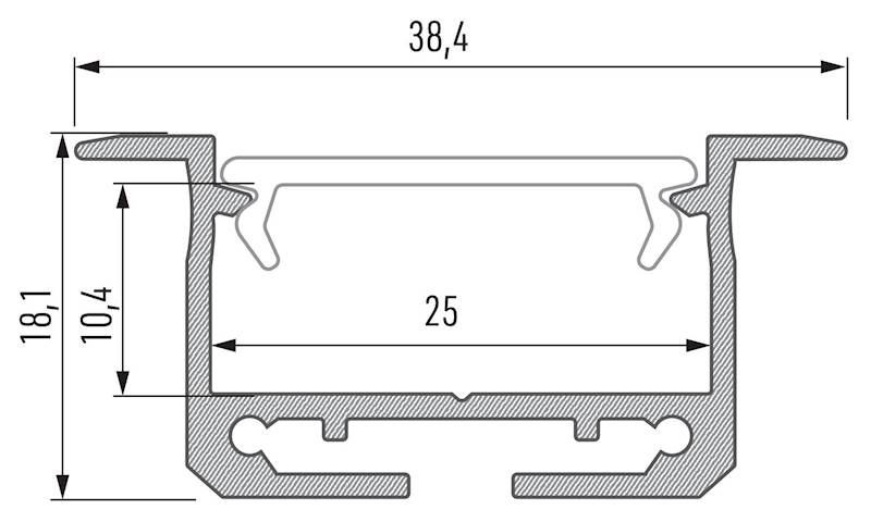 Profil aluminiowy czarny TYP inSILEDA 2m