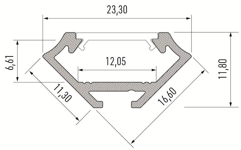 Profil aluminiowy czarny TYP C 1m