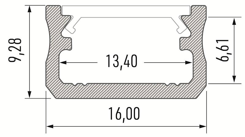 Profil aluminiowy czarny TYP A 3m