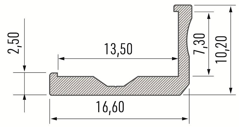 Profil aluminiowy srebrny TYP F 1m