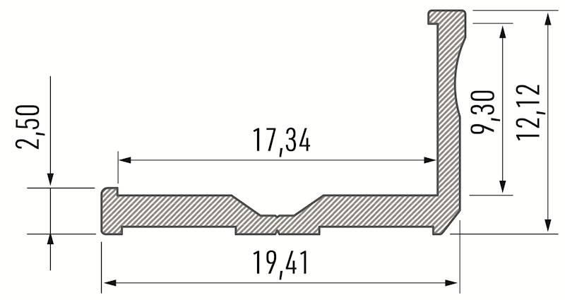 Profil aluminiowy biały TYP E 3m