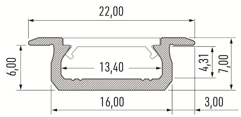 Profil aluminiowy czarny TYP Z 3m