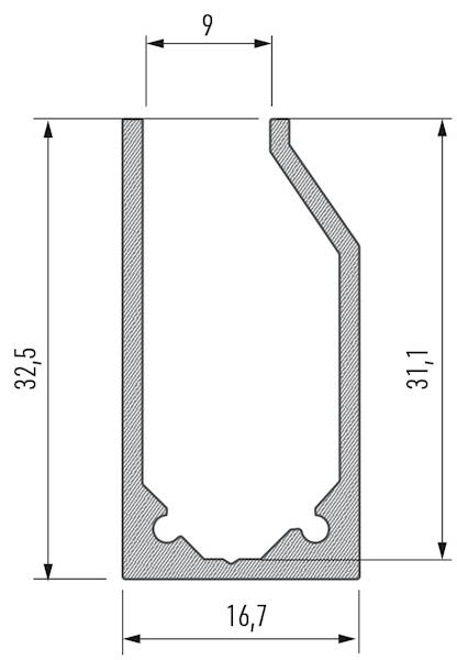Profil aluminiowy biały TYP I6 2m
