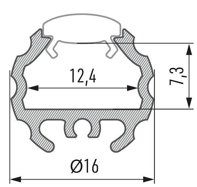 Profil aluminiowy czarny TYP MICO 1m