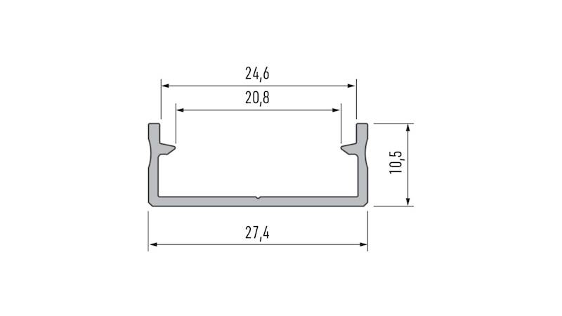 Profil aluminiowy srebrny TYP DUAL 2m