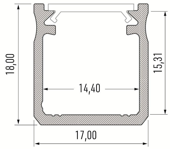 Profil aluminiowy surowy TYP Y 1m